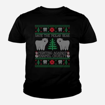 Save The Molar Bear Dental Dentist Ugly Christmas Sweaters Sweatshirt Youth T-shirt | Crazezy UK