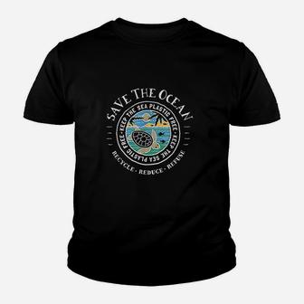 Save The Ocean Keep The Sea Plastic Free Turtle Youth T-shirt | Crazezy CA