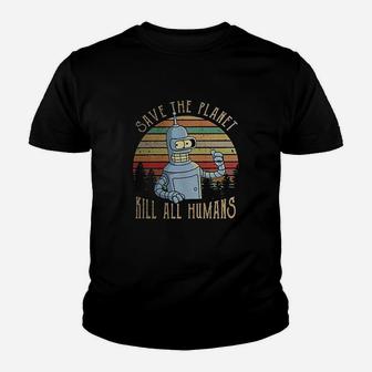 Save The Planet Kil All Humans Youth T-shirt | Crazezy DE
