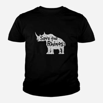 Save The Rhinos Environmental Rhinoceros Youth T-shirt | Crazezy CA