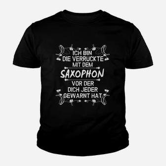 Saxophon-Spruch Schwarzes Kinder Tshirt, Ideal für Musiker - Seseable