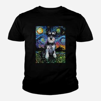 Schnauzer Dog Art Youth T-shirt | Crazezy