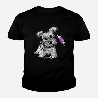 Schnauzer With Heart Youth T-shirt | Crazezy CA