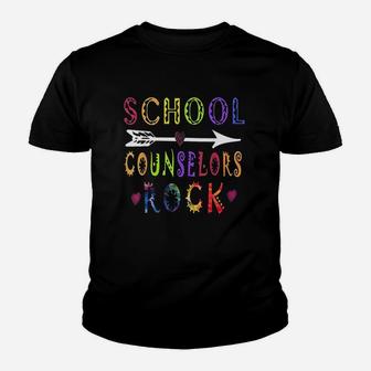 School Counselors Rock Awesome Motivation Back To School Youth T-shirt | Crazezy DE