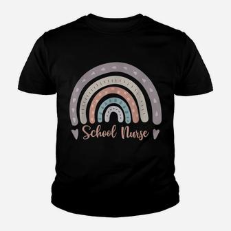 School Nurse Boho Cute Rainbow Funny Back To School Tee Youth T-shirt | Crazezy DE