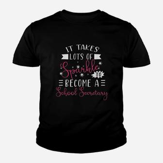 School Secretary Sparkle Funny Secretaries Day Outfit Gift Youth T-shirt | Crazezy