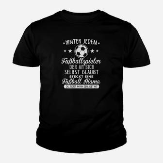 Schwarzes Fußball-Mama Kinder Tshirt, Spruch für Fußballmütter - Seseable