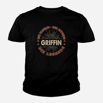Schwarzes Griffin - Legend Kinder Tshirt in Vintage-Optik, Mythologie-Motiv - Seseable