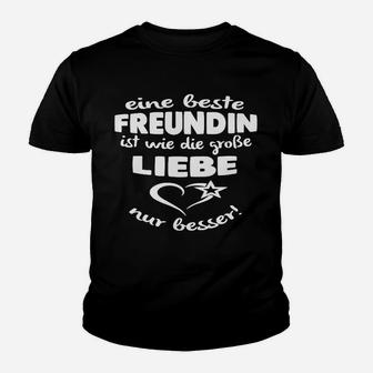 Schwarzes Kinder Tshirt Beste Freundin Große Liebe - Geschenk für Freundinnen - Seseable
