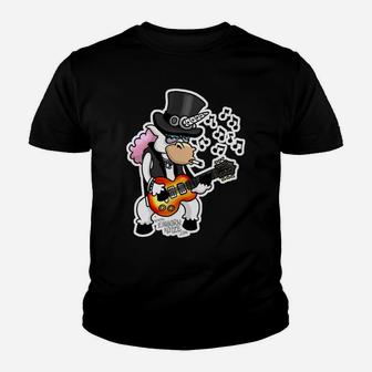 Schwarzes Kinder Tshirt mit Enten-Rockstar-Design, Rockmusik Motiv - Seseable