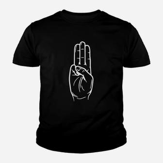 Schwarzes Kinder Tshirt mit Handgesten-Illustration, Grafisches Design - Seseable