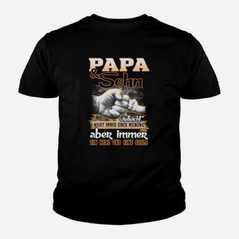 Schwarzes Kinder Tshirt Papa & Sohn Faust-Motiv, Beziehung Vater Kind - Seseable