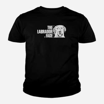 Schwarzes Labrador-Hunde-Gesicht Kinder Tshirt, Modisches Haustierliebhaber-Outfit - Seseable