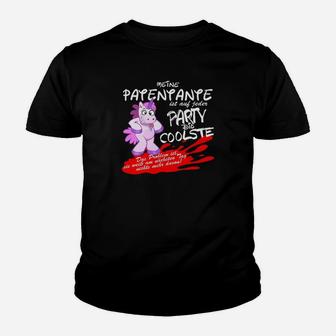 Schwarzes Party Kinder Tshirt mit Lustigem Drachen-Motiv - Seseable