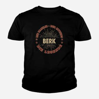 Schwarzes Unisex-Kinder Tshirt mit Berk Der Legende Vintage-Siegel - Seseable