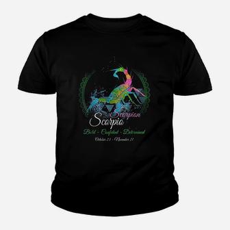 Scorpio Scorpion Star Sign Birthday Gifts Horoscope Youth T-shirt | Crazezy CA