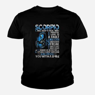 Scorpio Will Keep It Real Prideful Scorpio Zodiac Youth T-shirt | Crazezy AU