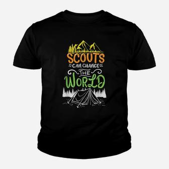 Scout Scouts Scouting Team Leader Camp Nature Mountains Youth T-shirt | Crazezy UK