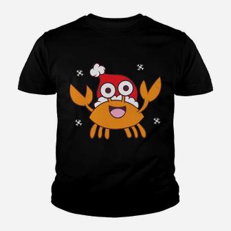 Sea Crab Christmas Crab With Santa Hat Crab Christmas Youth T-shirt | Crazezy