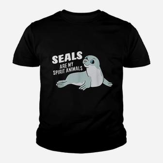 Seals Are My Spirit Animal Funny Seals Lover Youth T-shirt | Crazezy UK
