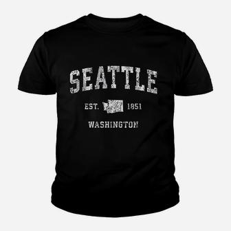 Seattle Washington Wa Vintage Athletic Sports Design Youth T-shirt | Crazezy CA