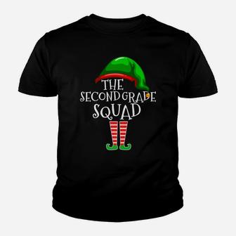 Second Grade Squad Elf Matching Group Christmas Gift Teacher Youth T-shirt | Crazezy