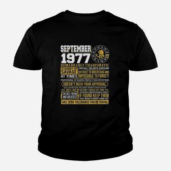 September Birthday Gifts Born September Virgo 1977 Funny Youth T-shirt | Crazezy DE