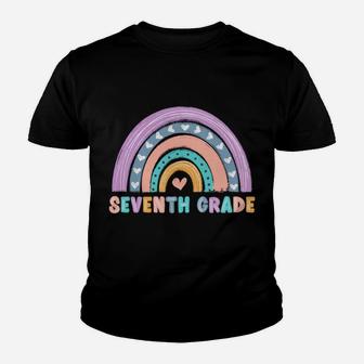 Seventh Grade Boho Rainbow Funny Hello 7Th Grade School Team Youth T-shirt | Crazezy