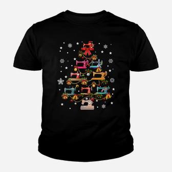 Sewing Machines Christmas Tree Funny Sewing Lover X-Mas Gift Sweatshirt Youth T-shirt | Crazezy