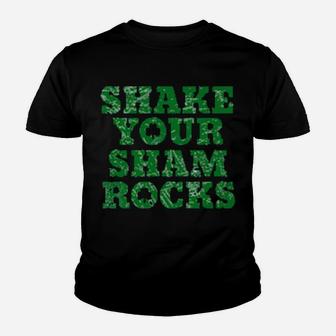 Shake Your Shamrocks Green Irish Distressed St Patrick Youth T-shirt - Monsterry