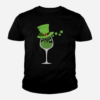 Shamrock Wine Glass St Patrick Day Irish Gift For Men-Women Youth T-shirt | Crazezy