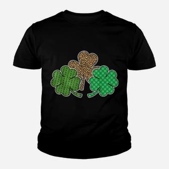 Shamrocks St Patricks Day Clover Irish Leopard Shamrock Youth T-shirt - Monsterry DE