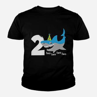 Shark 2Nd Birthday Youth T-shirt | Crazezy