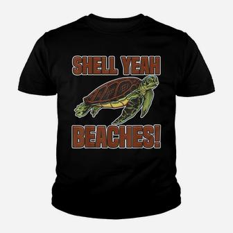 Shell Yeah Cute Turtle Lover Gift Marine Animal Tortoise Sea Youth T-shirt | Crazezy CA