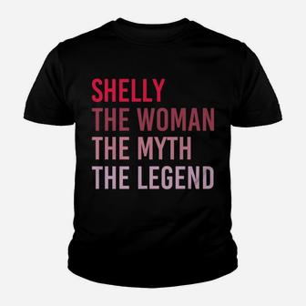Shelly The Woman Myth Legend Personalized Name Birthday Gift Youth T-shirt | Crazezy