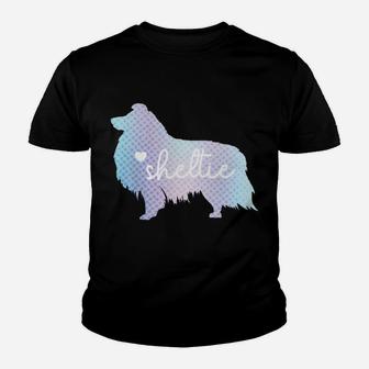Sheltie Dog Heart | Sheltie Mom Shetland Sheepdog Dad Youth T-shirt | Crazezy