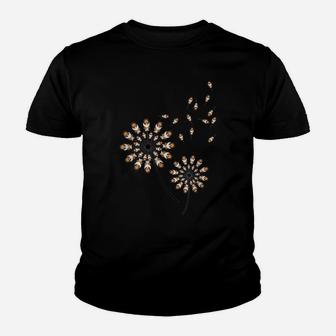 Sheltie Flower Fly Dandelion Funny Dog Lover For Mom Men Youth T-shirt | Crazezy DE