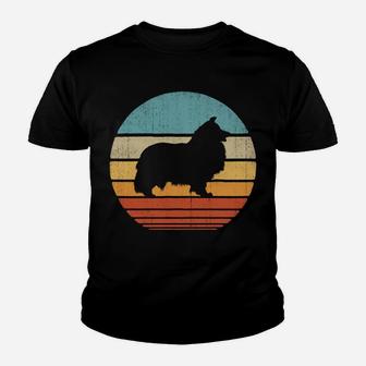Sheltie Shetland Sheepdog Retro Vintage 60S 70S Sunset Dog Youth T-shirt | Crazezy AU
