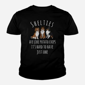 Shelties Like Potato Chips Sheltie Shirt Sheltie Mom Gift Youth T-shirt | Crazezy UK