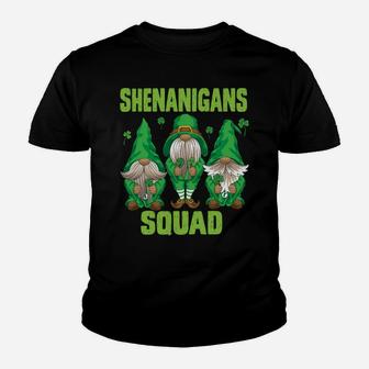 Shenanigans Squad Three Lucky Gnome Shamrock St Patrick Day Sweatshirt Youth T-shirt | Crazezy
