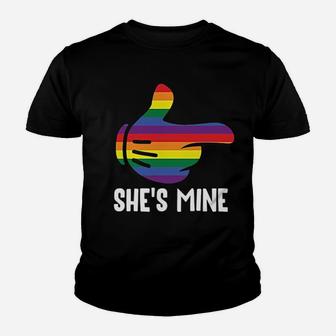 Shes Couple Rainbow Lgbt Pride Matching Funny Youth T-shirt | Crazezy