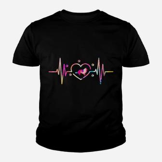 Shetland Sheepdog Mom Dad Tie Dye Heartbeat Dog Lover Youth T-shirt | Crazezy CA