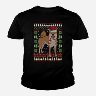 Shiba Inu Ugly Christmas Funny Holiday Dog Lover Xmas Gift Sweatshirt Youth T-shirt | Crazezy