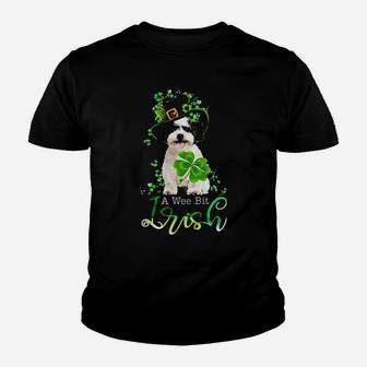 Shih Tzu A Wee Bit Irish Patrick's Day Youth T-shirt - Monsterry