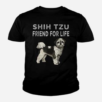 Shih Tzu Friend For Life Dog Friendship Youth T-shirt | Crazezy
