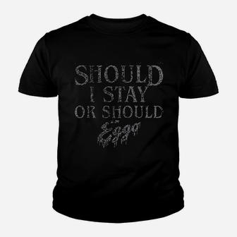 Should I Stay Or Should Eggo Youth T-shirt | Crazezy AU