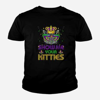 Show Me Your Kitties Mardi Gras Youth T-shirt - Thegiftio UK