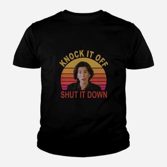 Shut It Down Knock It Off Avoid Funny Social Distance Youth T-shirt - Thegiftio