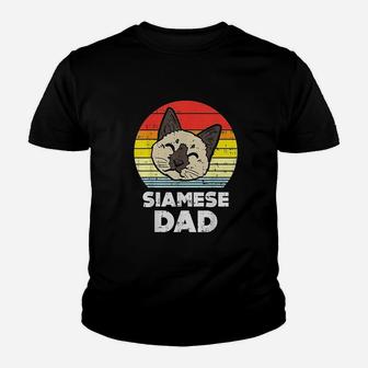 Siamese Cat Dad Sunset Retro Pet Lover Owner Daddy Men Youth T-shirt | Crazezy CA