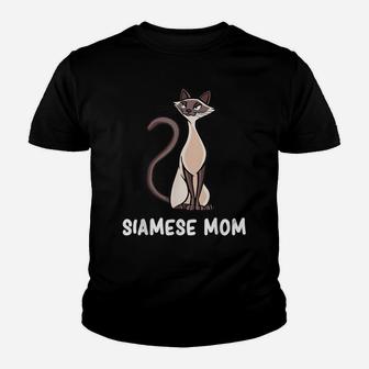 Siamese Mom Motif For Cat Lovers Youth T-shirt | Crazezy